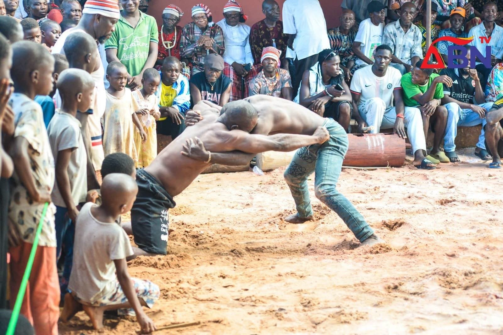 Wrestlers competing at Ikoro-Mgba festival, Ebem Ohafia