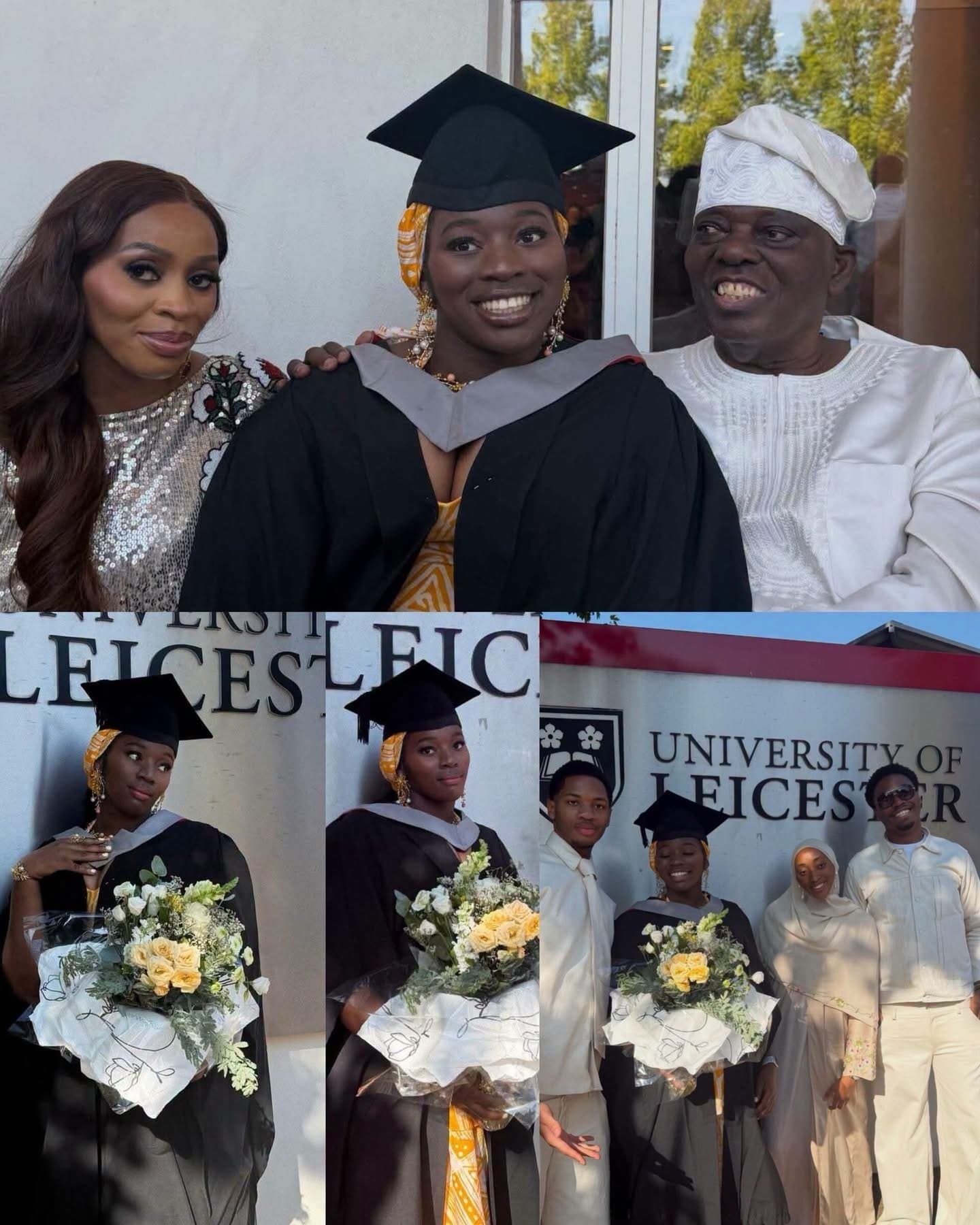 Oyinlola Okoya Graduates from University of Leicester, Celebrates Milestone with Family