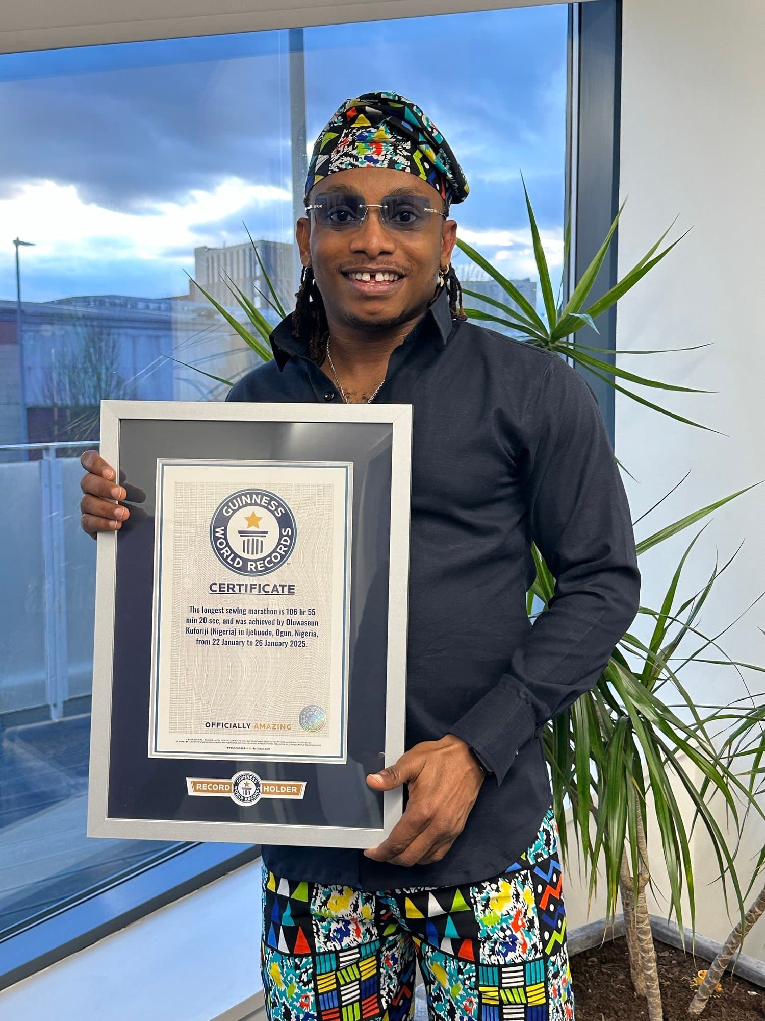 TASUED Graduate, Oluwaseun Kuforiji, Earns Prestigious Guinness World Record for Longest Sewing Marathon