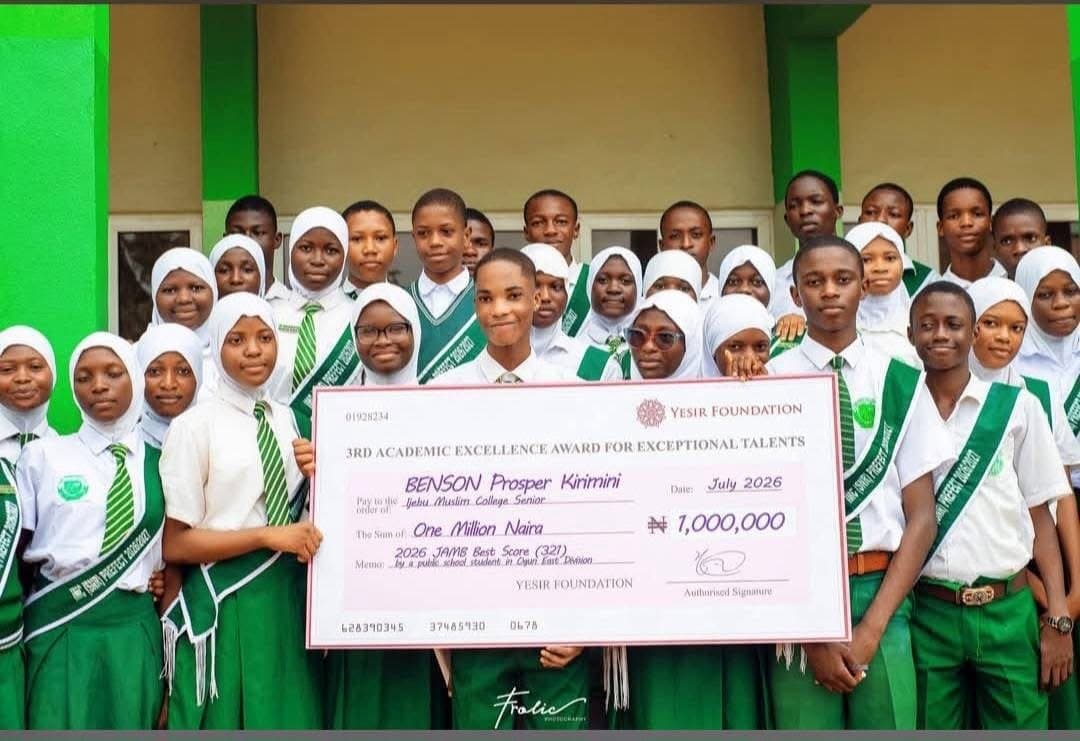 YESIR Foundation Rewards Ogun East’s Top Four Public School Students with ₦2 Million for Outstanding 2026 UTME Performance